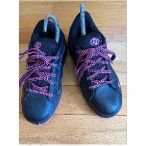 Heelys Youth Y2K Size 4 Black & Pink Roller lace up sneaker Shoes With Wheels
